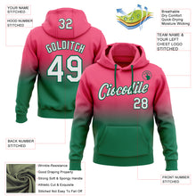 Load image into Gallery viewer, Custom Stitched Neon Pink White-Kelly Green Fade Fashion Sports Pullover Sweatshirt Hoodie

