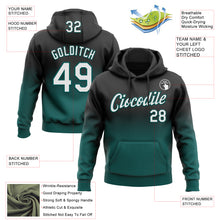 Load image into Gallery viewer, Custom Stitched Black White-Midnight Green Fade Fashion Sports Pullover Sweatshirt Hoodie
