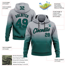 Load image into Gallery viewer, Custom Stitched Gray Midnight Green-Black Fade Fashion Sports Pullover Sweatshirt Hoodie
