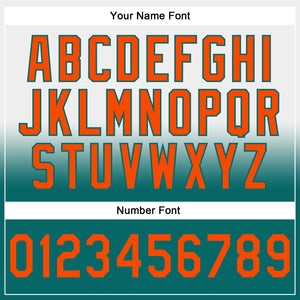 Custom Stitched White Orange-Teal Fade Fashion Sports Pullover Sweatshirt Hoodie