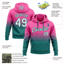 Load image into Gallery viewer, Custom Stitched Pink White-Teal Fade Fashion Sports Pullover Sweatshirt Hoodie
