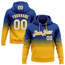 Load image into Gallery viewer, Custom Stitched Royal White-Gold Fade Fashion Sports Pullover Sweatshirt Hoodie
