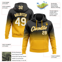 Load image into Gallery viewer, Custom Stitched Black White-Gold Fade Fashion Sports Pullover Sweatshirt Hoodie
