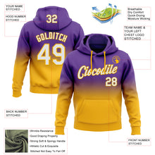 Load image into Gallery viewer, Custom Stitched Purple White-Gold Fade Fashion Sports Pullover Sweatshirt Hoodie

