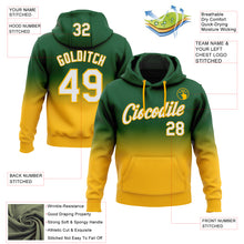 Load image into Gallery viewer, Custom Stitched Green White-Gold Fade Fashion Sports Pullover Sweatshirt Hoodie
