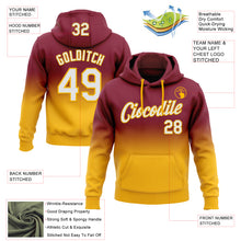 Load image into Gallery viewer, Custom Stitched Crimson White-Gold Fade Fashion Sports Pullover Sweatshirt Hoodie
