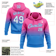 Load image into Gallery viewer, Custom Stitched Pink White-Powder Blue Fade Fashion Sports Pullover Sweatshirt Hoodie
