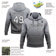 Load image into Gallery viewer, Custom Stitched Gray White Steel Gray-Black Fade Fashion Sports Pullover Sweatshirt Hoodie
