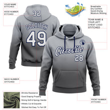 Load image into Gallery viewer, Custom Stitched Gray White Steel Gray-Navy Fade Fashion Sports Pullover Sweatshirt Hoodie
