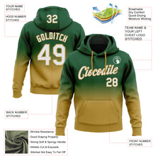 Load image into Gallery viewer, Custom Stitched Green White-Old Gold Fade Fashion Sports Pullover Sweatshirt Hoodie
