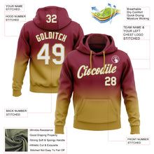 Load image into Gallery viewer, Custom Stitched Crimson White-Old Gold Fade Fashion Sports Pullover Sweatshirt Hoodie
