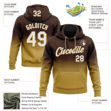 Load image into Gallery viewer, Custom Stitched Brown White-Old Gold Fade Fashion Sports Pullover Sweatshirt Hoodie
