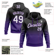 Laden Sie das Bild in den Galerie-Viewer, Custom Stitched Black White-Purple Fade Fashion Sports Pullover Sweatshirt Hoodie
