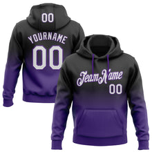 Laden Sie das Bild in den Galerie-Viewer, Custom Stitched Black White-Purple Fade Fashion Sports Pullover Sweatshirt Hoodie
