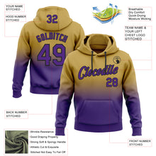 Laden Sie das Bild in den Galerie-Viewer, Custom Stitched Old Gold Purple-Black Fade Fashion Sports Pullover Sweatshirt Hoodie
