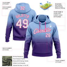 Laden Sie das Bild in den Galerie-Viewer, Custom Stitched Light Blue White Purple-Pink Fade Fashion Sports Pullover Sweatshirt Hoodie
