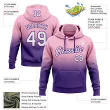 Laden Sie das Bild in den Galerie-Viewer, Custom Stitched Light Pink White-Purple Fade Fashion Sports Pullover Sweatshirt Hoodie
