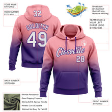 Laden Sie das Bild in den Galerie-Viewer, Custom Stitched Medium Pink White-Purple Fade Fashion Sports Pullover Sweatshirt Hoodie
