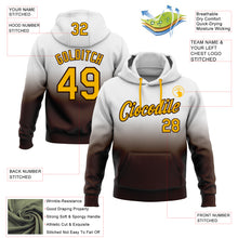 Laden Sie das Bild in den Galerie-Viewer, Custom Stitched White Gold-Brown Fade Fashion Sports Pullover Sweatshirt Hoodie
