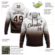 Laden Sie das Bild in den Galerie-Viewer, Custom Stitched White Brown Fade Fashion Sports Pullover Sweatshirt Hoodie

