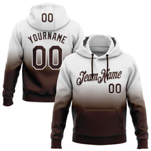 Laden Sie das Bild in den Galerie-Viewer, Custom Stitched White Brown Fade Fashion Sports Pullover Sweatshirt Hoodie
