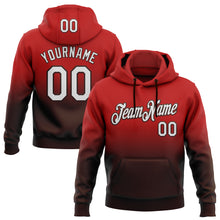 Laden Sie das Bild in den Galerie-Viewer, Custom Stitched Red White-Brown Fade Fashion Sports Pullover Sweatshirt Hoodie
