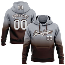 Laden Sie das Bild in den Galerie-Viewer, Custom Stitched Gray White-Brown Fade Fashion Sports Pullover Sweatshirt Hoodie
