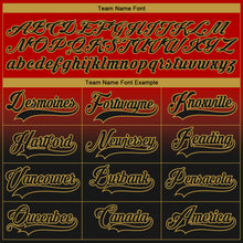 Laden Sie das Bild in den Galerie-Viewer, Custom Red Black-Old Gold Fade Fashion Hockey Lace Neck Jersey
