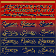 Laden Sie das Bild in den Galerie-Viewer, Custom Red Navy-Old Gold Fade Fashion Hockey Lace Neck Jersey
