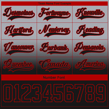 Laden Sie das Bild in den Galerie-Viewer, Custom Gray Black-Red Fade Fashion Hockey Lace Neck Jersey
