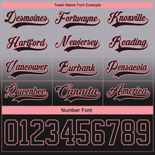 Laden Sie das Bild in den Galerie-Viewer, Custom Gray Black-Medium Pink Fade Fashion Hockey Lace Neck Jersey
