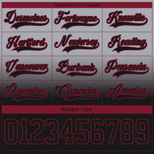 Laden Sie das Bild in den Galerie-Viewer, Custom Gray Black-Crimson Fade Fashion Hockey Lace Neck Jersey
