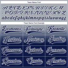 Laden Sie das Bild in den Galerie-Viewer, Custom Gray Navy-White Fade Fashion Hockey Lace Neck Jersey
