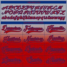 Laden Sie das Bild in den Galerie-Viewer, Custom Gray Red-Royal Fade Fashion Hockey Lace Neck Jersey
