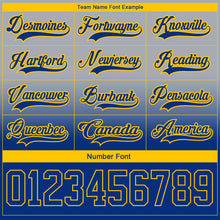 Charger l'image dans la galerie, Custom Gray Royal-Yellow Fade Fashion Hockey Lace Neck Jersey
