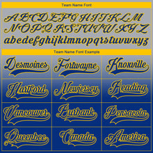 Charger l'image dans la galerie, Custom Gray Royal-Yellow Fade Fashion Hockey Lace Neck Jersey
