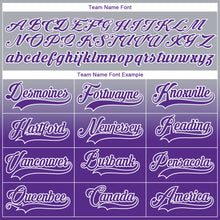 Laden Sie das Bild in den Galerie-Viewer, Custom Gray Purple-White Fade Fashion Hockey Lace Neck Jersey
