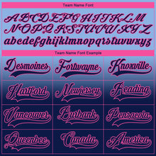 Загрузить изображение в средство просмотра галереи, Custom Light Blue Navy-Pink Fade Fashion Hockey Lace Neck Jersey
