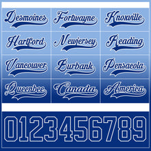 Laden Sie das Bild in den Galerie-Viewer, Custom Light Blue Royal-White Fade Fashion Hockey Lace Neck Jersey
