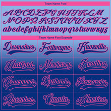 Laden Sie das Bild in den Galerie-Viewer, Custom Light Blue Royal-Pink Fade Fashion Hockey Lace Neck Jersey
