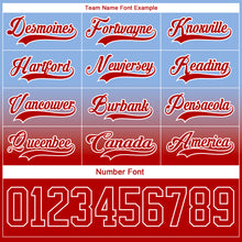 Laden Sie das Bild in den Galerie-Viewer, Custom Light Blue Red-White Fade Fashion Hockey Lace Neck Jersey
