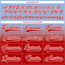 Laden Sie das Bild in den Galerie-Viewer, Custom Light Blue Red-White Fade Fashion Hockey Lace Neck Jersey
