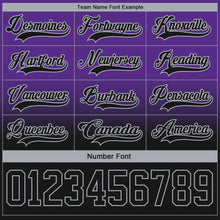 Charger l'image dans la galerie, Custom Purple Black-Gray Fade Fashion Hockey Lace Neck Jersey
