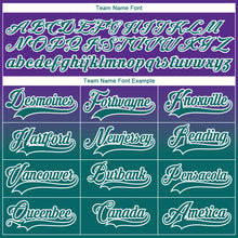 Charger l'image dans la galerie, Custom Purple Teal-White Fade Fashion Hockey Lace Neck Jersey
