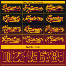 Charger l'image dans la galerie, Custom Black Crimson-Yellow Fade Fashion Hockey Lace Neck Jersey
