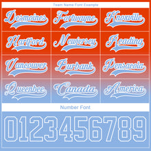 Charger l'image dans la galerie, Custom Orange Light Blue-White Fade Fashion Hockey Lace Neck Jersey

