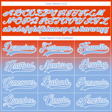 Charger l'image dans la galerie, Custom Orange Light Blue-White Fade Fashion Hockey Lace Neck Jersey
