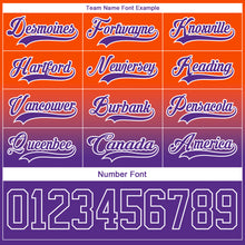 Charger l'image dans la galerie, Custom Orange Purple-White Fade Fashion Hockey Lace Neck Jersey
