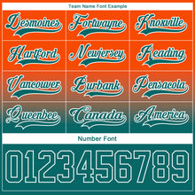 Charger l'image dans la galerie, Custom Orange Teal-White Fade Fashion Hockey Lace Neck Jersey
