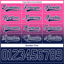 Charger l'image dans la galerie, Custom Pink Navy-White Fade Fashion Hockey Lace Neck Jersey
